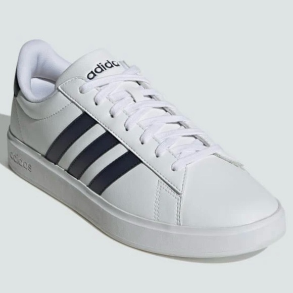 Adidas NWT Grand Court 2.0 shoes white & black men’s 9.5 - Picture 2 of 7
